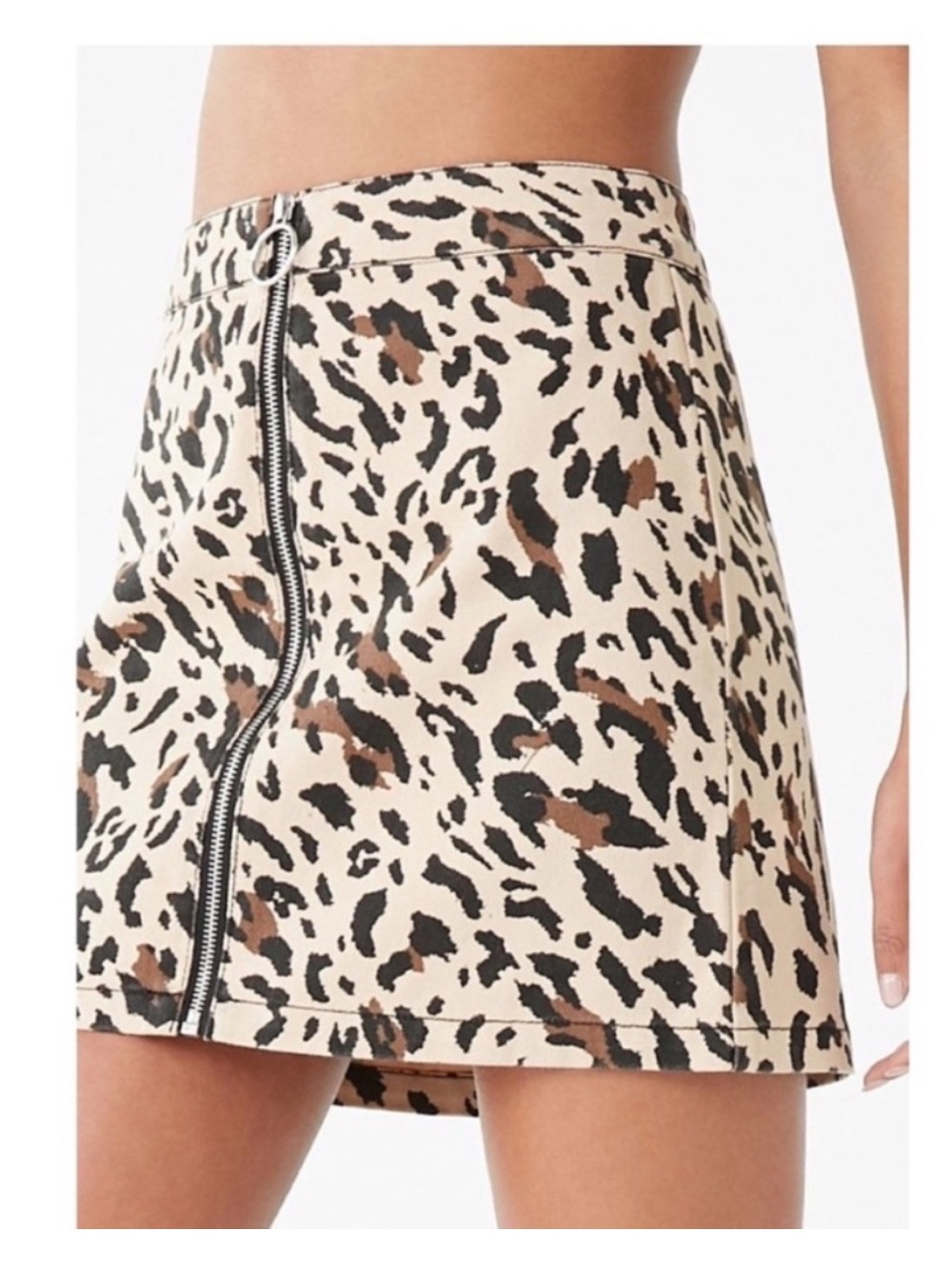 ☀️ Forever 21 ☀️ animal print denim mini skirt